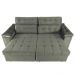 Sofá New Itália 2,52 Mts Retrátil e Reclinável Tecido Suede Cinza - Cama InBox