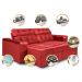 Sofá New Itália 2,52 Mts Retrátil e Reclinável Tecido Suede Vermelho - Cama InBox