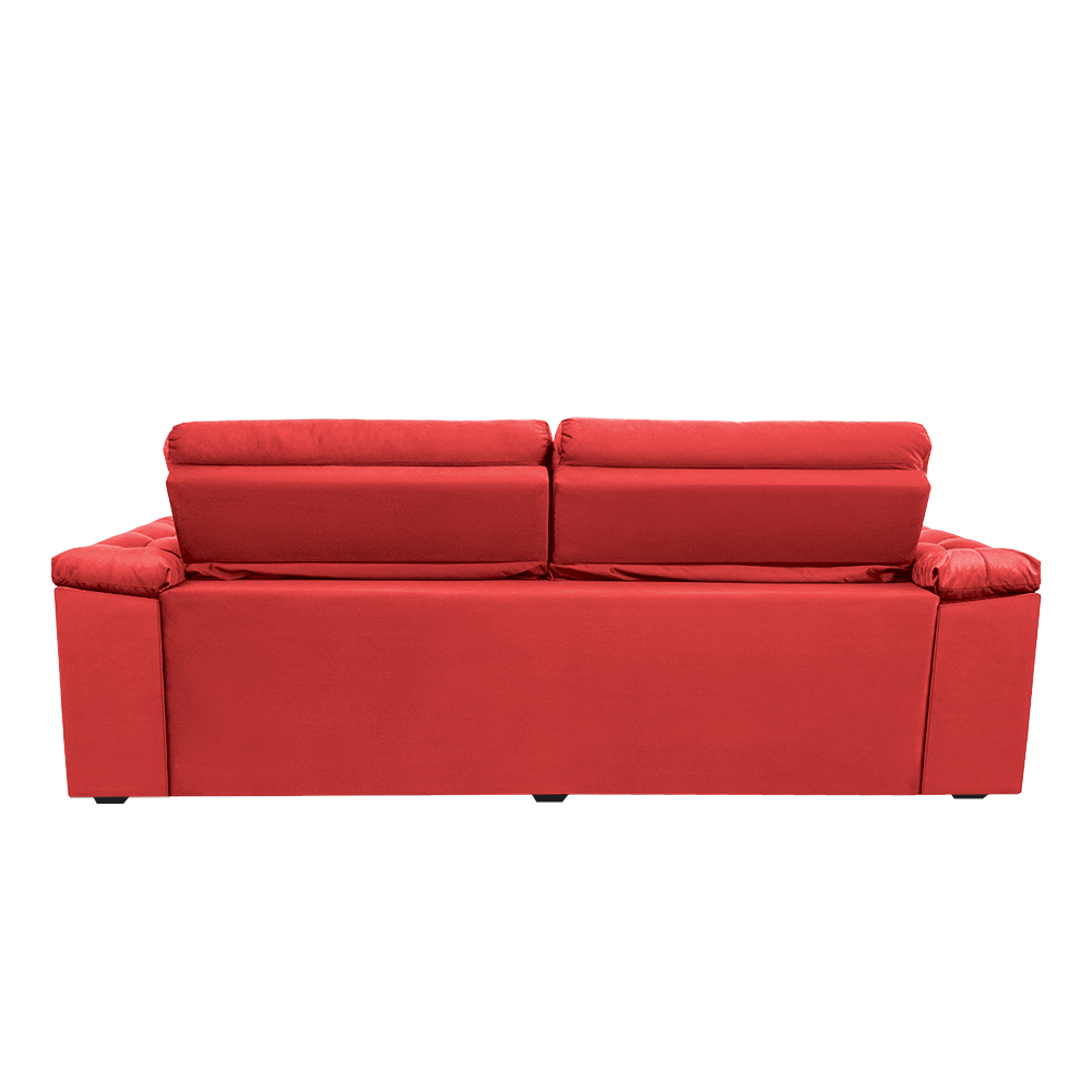 Sofá New Itália 2,52 Mts Retrátil e Reclinável Tecido Suede Vermelho - Cama InBox