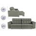 Sofá New Itália 2,72 Mts Retrátil e Reclinável Tecido Suede CINZA - Cama InBox