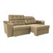 Sofá New Itália 2,72 Mts Retrátil e Reclinável Tecido Suede Marrom CAST0R - Cama InBox