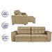 Sofá New Itália 2,72 Mts Retrátil e Reclinável Tecido Suede Marrom CAST0R - Cama InBox