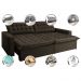 Sofá Retrátil Reclinável e Cama 2,15m Cama inBox Flex Suede Velusoft Café