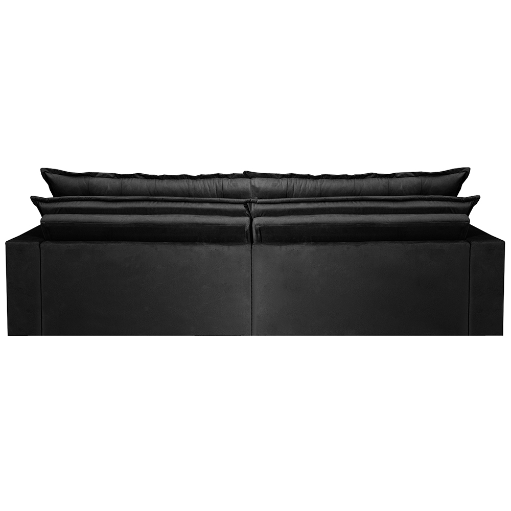 Sofá Retrátil Reclinável e Cama 2,15m Cama inBox Flex Suede Velusoft Preto