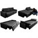 Sofá Retrátil Reclinável e Cama 2,15m Cama inBox Flex Suede Velusoft Preto
