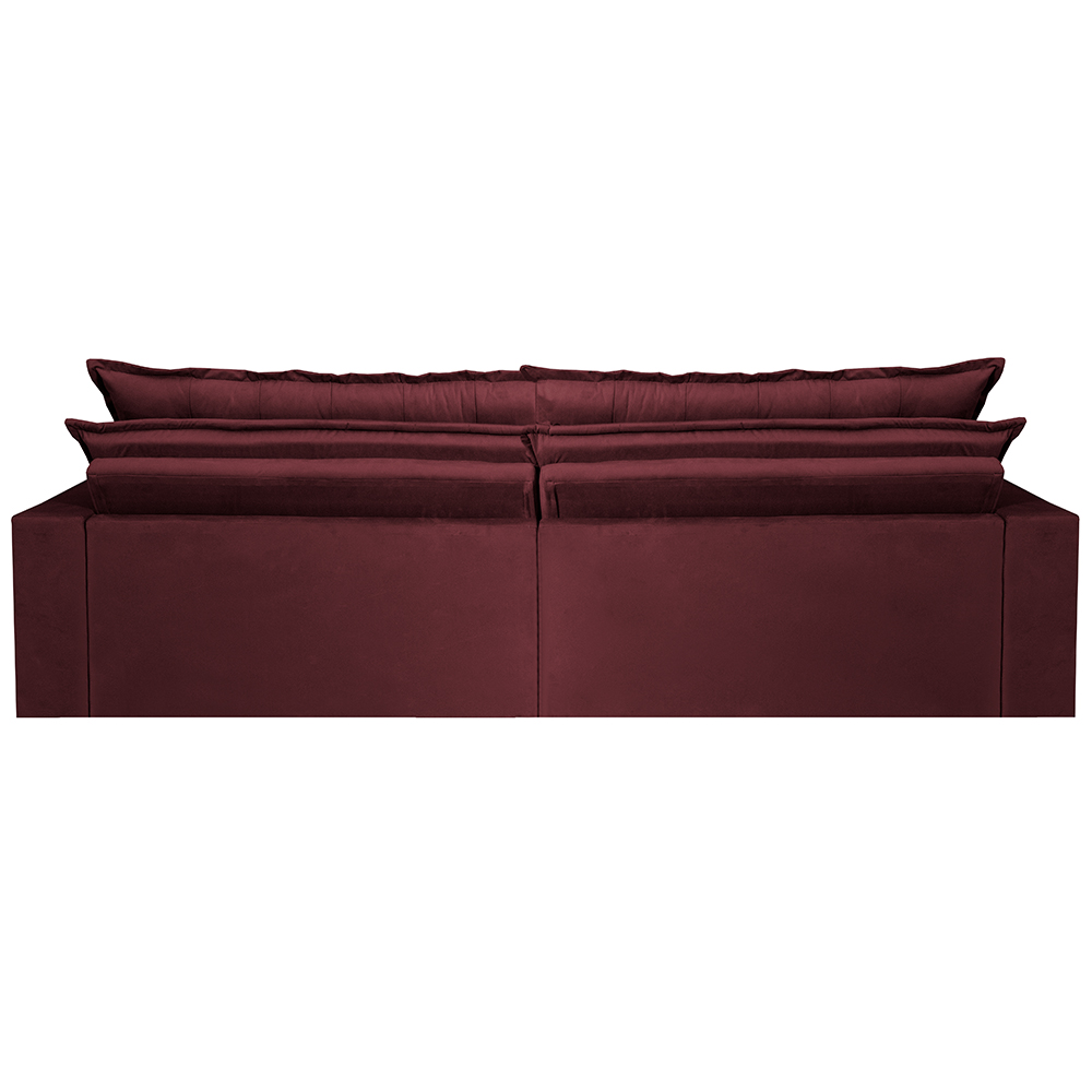 Sofá Retrátil Reclinável e Cama 2,15m Cama inBox Flex Suede Velusoft Vinho