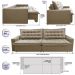 Sofá Retrátil Reclinável e Cama 2,35m Cama inBox Flex Suede Velusoft Bege