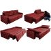 Sofá Retrátil Reclinável e Cama 2,35m Cama inBox Flex Suede Velusoft Vermelho