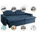Sofá Retrátil Reclinável e Cama 2,75m Cama inBox Flex Suede Velusoft Azul