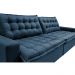 Sofá Retrátil Reclinável e Cama 2,75m Cama inBox Flex Suede Velusoft Azul
