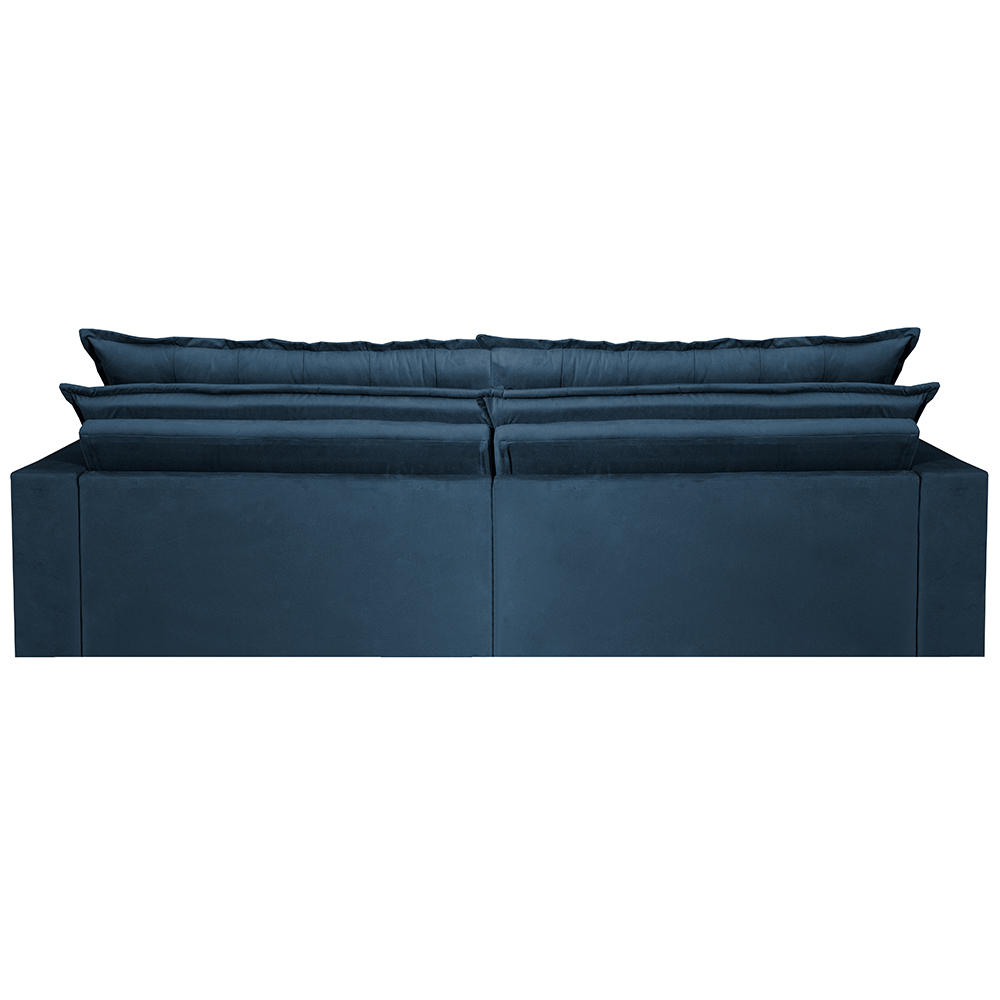 Sofá Retrátil Reclinável e Cama 2,75m Cama inBox Flex Suede Velusoft Azul