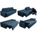 Sofá Retrátil Reclinável e Cama 2,75m Cama inBox Flex Suede Velusoft Azul