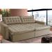 Sofá Retrátil Reclinável e Cama 2,75m Cama inBox Flex Suede Velusoft Bege