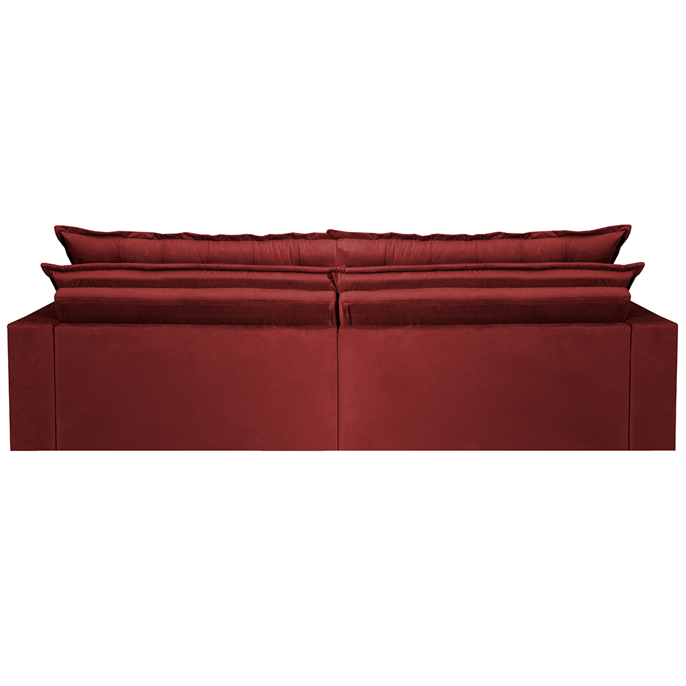 Sofá Retrátil Reclinável e Cama 2,95m Cama inBox Flex Suede Velusoft Vermelho