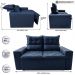 Sofá Retrátil e Reclinável 1,50m Cama inBox Smal com bordado pantográfico Suede Azul