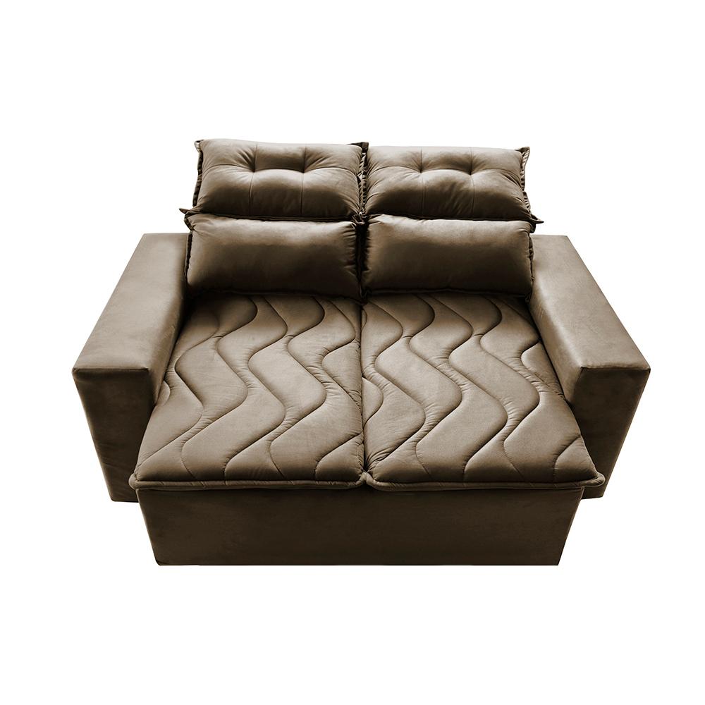 Sofá Retrátil e Reclinável 1,50m Cama inBox Smal com bordado pantográfico Suede Castor