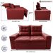 Sofá Retrátil e Reclinável 1,50m Cama inBox Smal com bordado pantográfico Suede Vermelho