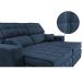 Sofá Retrátil e Reclinável 1,80m Molas Ensacadas e Costura Tripla Cama inBox Nobre Suede Azul