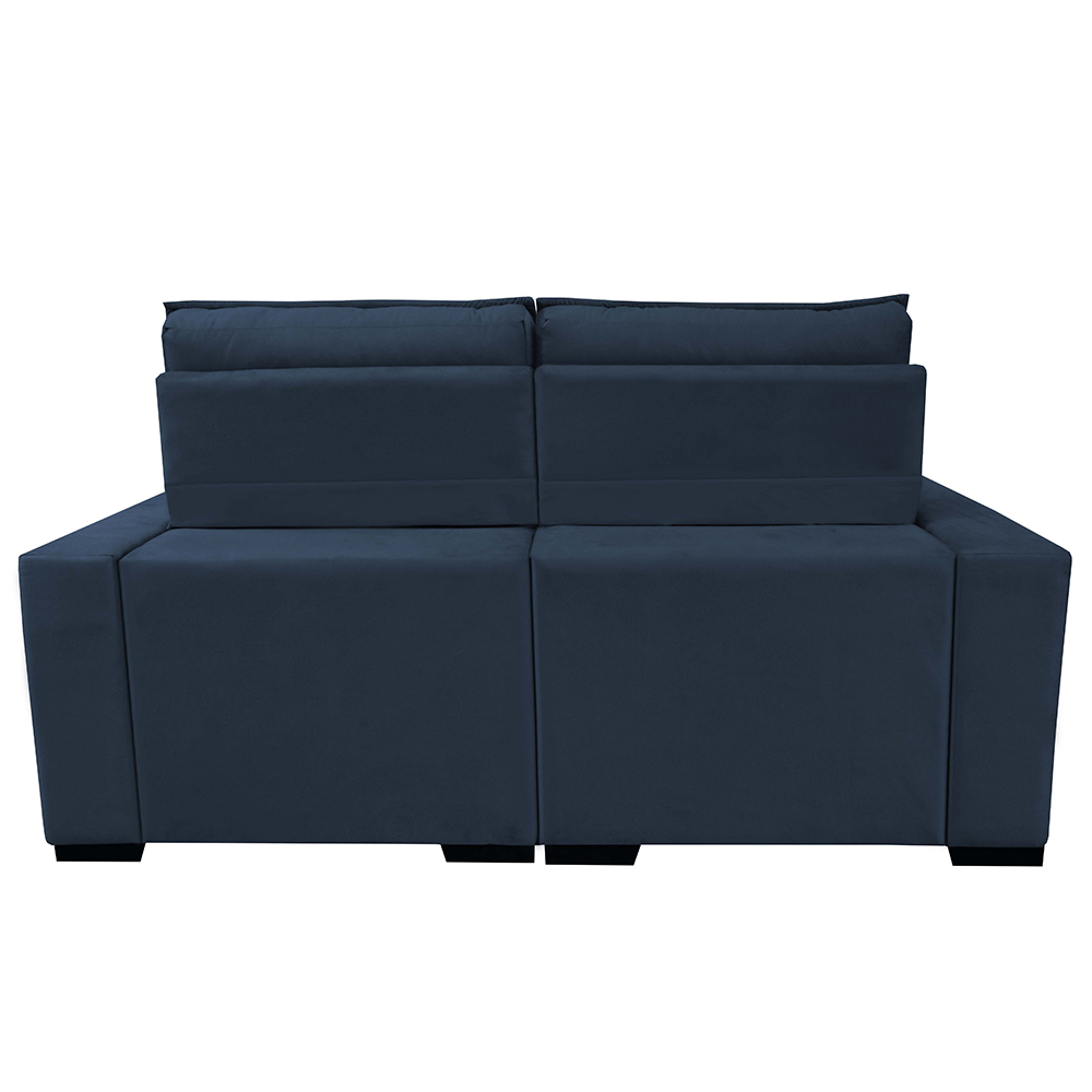 Sofá Retrátil e Reclinável 1,80m Molas Ensacadas e Costura Tripla Cama inBox Nobre Suede Azul
