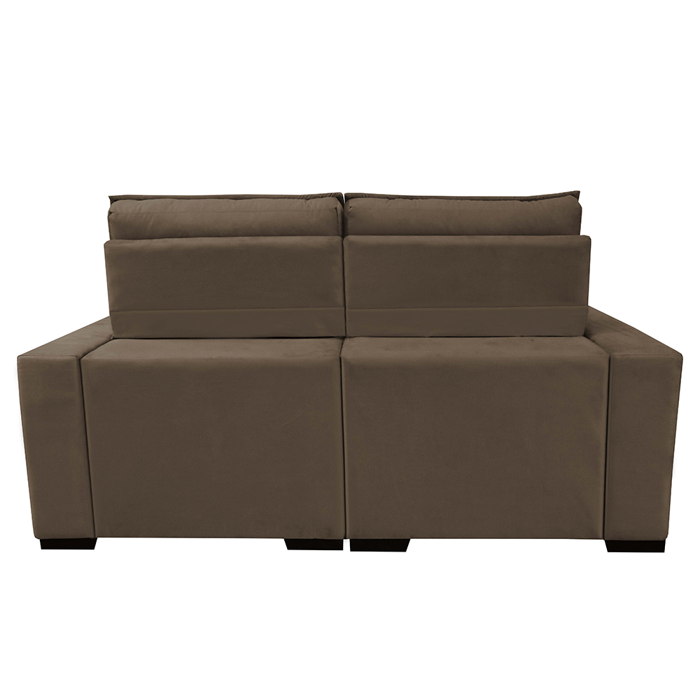Sofá Retrátil e Reclinável 1,80m Molas Ensacadas e Costura Tripla Cama inBox Nobre Suede Castor