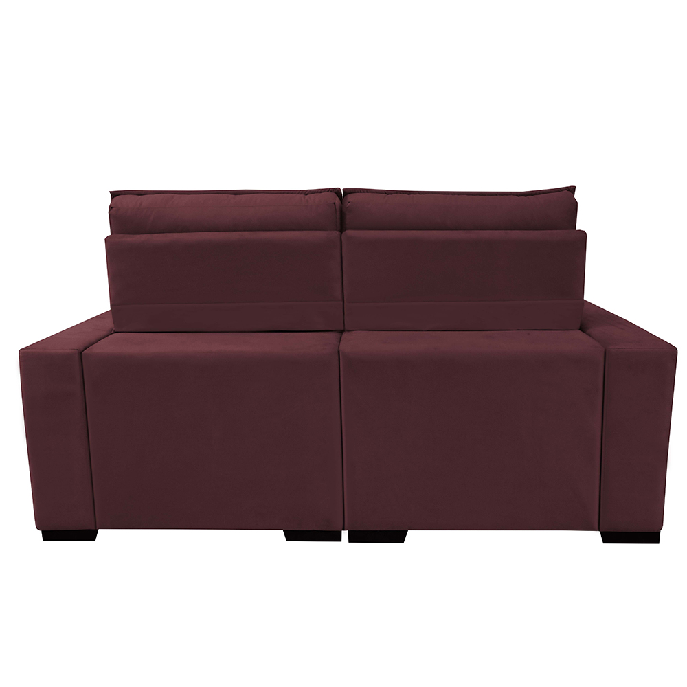 Sofá Retrátil e Reclinável 1,80m Molas Ensacadas e Costura Tripla Cama inBox Nobre Suede Vinho