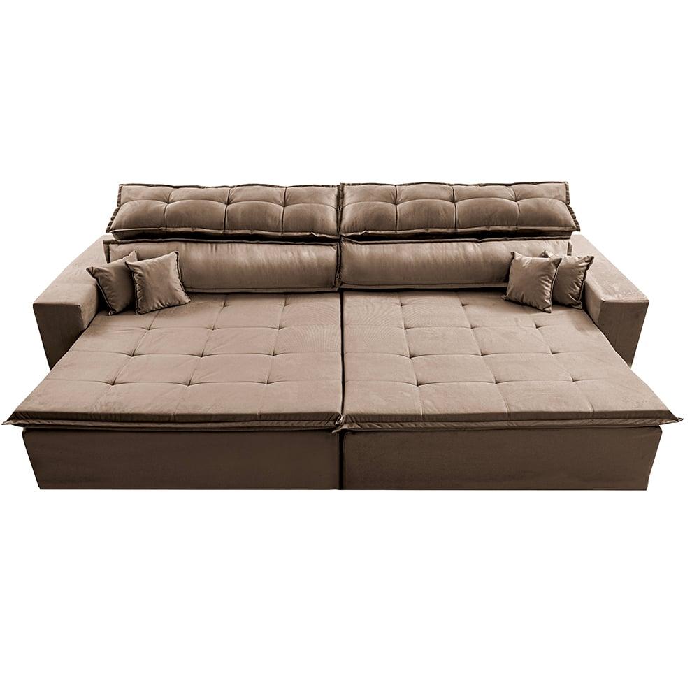 Sofá Retrátil e Reclinável 1,82m Luxos Cama inBox Velusoft Castor