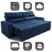 Sofá Retrátil e Reclinável 2,00m Cama inBox Charm Velusoft Azul