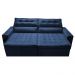 Sofá Retrátil e Reclinável 2,00m Cama inBox Charm Velusoft Azul