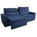 Sofá Retrátil e Reclinável 2,00m Cama inBox Charm Velusoft Azul