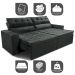 Sofá Retrátil e Reclinável 2,00m Cama inBox Charm Velusoft Cinza