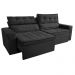 Sofá Retrátil e Reclinável 2,00m Cama inBox Charm Velusoft Preto
