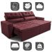 Sofá Retrátil e Reclinável 2,00m Cama inBox Charm Velusoft Vinho