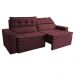 Sofá Retrátil e Reclinável 2,00m Cama inBox Charm Velusoft Vinho