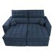 Sofá Retrátil e Reclinável 2,00m Molas Ensacadas e Costura Tripla Cama inBox Nobre Suede Azul
