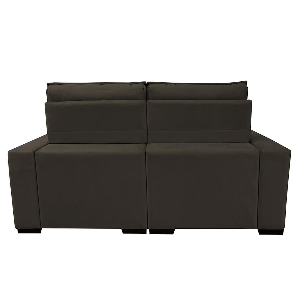 Sofá Retrátil e Reclinável 2,00m Molas Ensacadas e Costura Tripla Cama inBox Nobre Suede Café