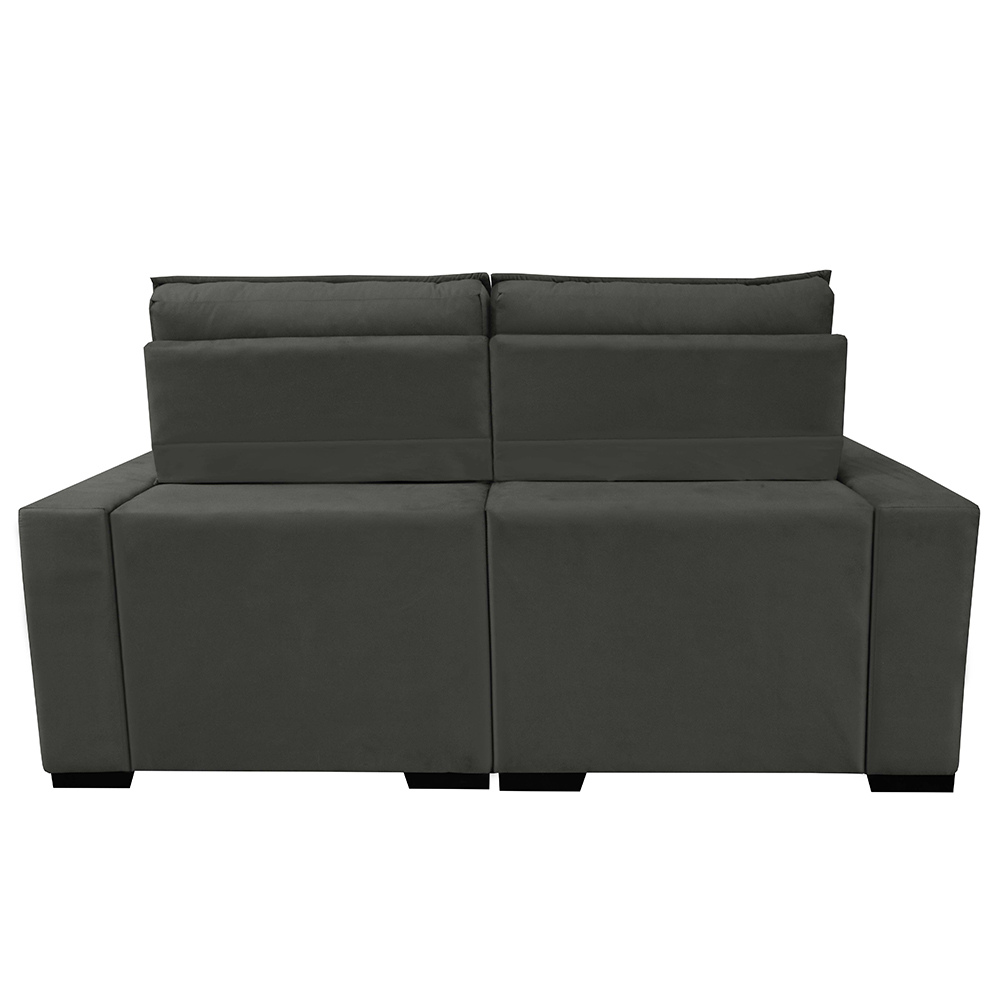 Sofá Retrátil e Reclinável 2,00m Molas Ensacadas e Costura Tripla Cama inBox Nobre Suede Cinza