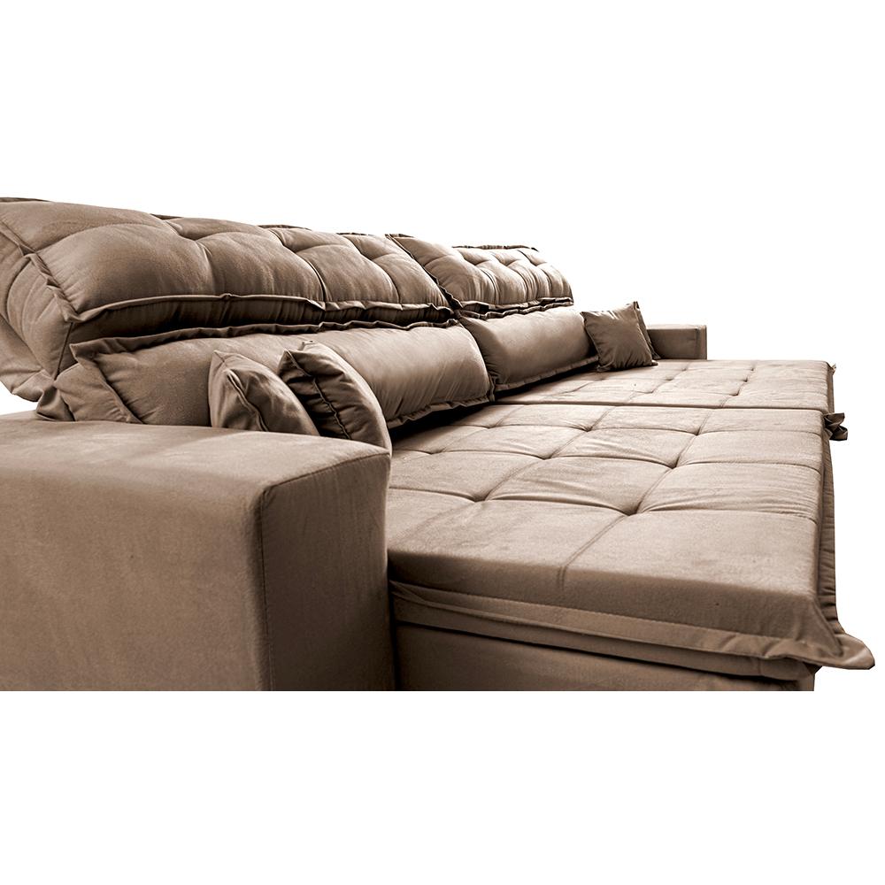 Sofá Retrátil e Reclinável 2,02m Luxos Cama inBox Velusoft Castor