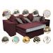 Sofá Retrátil e Reclinável 2,12m com Molas Ensacadas Cama Inbox Supreme Tecido Suede Velusoft Vinho