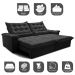 Sofá Retrátil e Reclinável 2,15m Cama inBox Big Fresh com SoftGel D40 Velupluma Preto