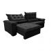 Sofá Retrátil e Reclinável 2,15m Cama inBox Big Fresh com SoftGel D40 Velupluma Preto