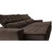 Sofá Retrátil e Reclinável 2,15m Cama inBox Big Puffer com SoftGel D40 Velupluma Café