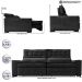 Sofá Retrátil e Reclinável 2,15m Cama inBox Big Puffer com SoftGel D40 Velupluma Preto