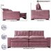 Sofá Retrátil e Reclinável 2,15m Cama inBox Big Puffer com SoftGel D40 Velupluma Rose