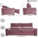 Sofá Retrátil e Reclinável 2,15m Cama inBox Big Star com SoftGel D40 Velupluma Rose
