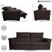 Sofá Retrátil e Reclinável 2,15m Molas Ensacadas Cama inBox Big Home com Bordado 3D Linho Marrom