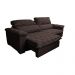 Sofá Retrátil e Reclinável 2,15m Molas Ensacadas Cama inBox Big Home com Bordado 3D Linho Marrom