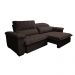 Sofá Retrátil e Reclinável 2,15m Molas Ensacadas Cama inBox Big Home com Bordado 3D Linho Marrom