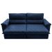 Sofá Retrátil e Reclinável 2,15m Molas Ensacadas Cama inBox Big Home com Bordado 3D Velusoft Azul