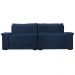 Sofá Retrátil e Reclinável 2,15m Molas Ensacadas Cama inBox Big Home com Bordado 3D Velusoft Azul