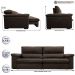 Sofá Retrátil e Reclinável 2,15m Molas Ensacadas Cama inBox Big Home com Bordado 3D Velusoft Café